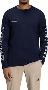 Мужская футболка с длинным рукавом Mammut AF 1016-01030 Marine PRT3 QD с логотипом, азиатский крой, морской