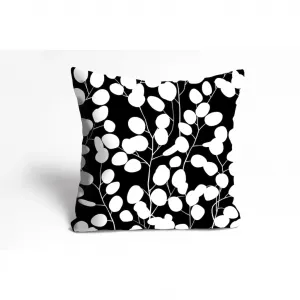 Мой дом Декоративная подушка Эвкалипт - Наволочка - Чехол для подушки 40x40 см - с молнией My Home, Schwarz/Weiß + bedruckt
