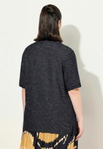 Футболка с принтом TEXTURED SHORT SLEEVE V-NECK  Ulla Popken, темно-синий