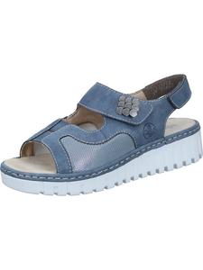 Сандалии на плоской подошве rieker, цвет adria/lightblue-silver