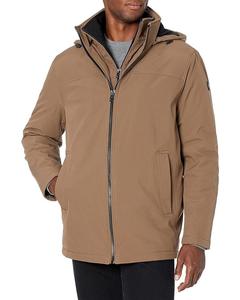 Куртка Calvin Klein Hooded Rip Stop Water and Wind Resistant with Fleece Bib, цвет Dark Tan
