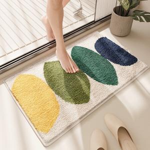 Dajiang Ковер 40x60 см для ванной, впитывающий, быстросохнущий, нескользящий, Lemon-Off White