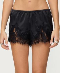 Женские шорты Reisa Lacey с эффектом атласа Edikted, Black