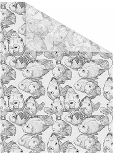 LICHTBLICK ORIGINAL оконная пленка "Рыбы", 1 шт., непрозрачная, структурированные клейкие точки, самоклеящаяся, защита конфиденциальности 100х100 см, белый/черный