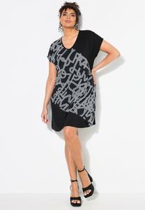 Платье Ulla Popken GEOMETRIC PANEL CAP SLEEVE, Black