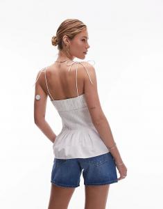 Джинсовые шорты Topshop средне-синего цвета