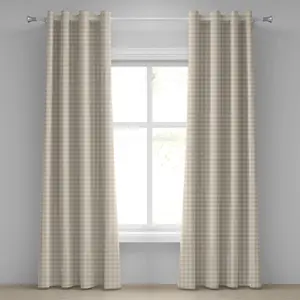 Шторы на люверсах ABAKUHAUS Shabby Flora, ретро-узор в клетку с диагональными ромбами, пастельные тона, декоративные двухпанельные шторы, 280 x 260 см, коричнево-кремовый цвет Abakuhaus