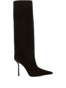 Замшевые сапоги Bella на шпильке 10 мм Le Silla, черный