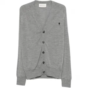 AMIPARIS Свитер женский серый V-образный вырез умеренный кардиган
