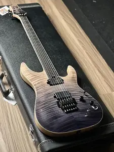 Schecter C-1 FR S SLS Elite с накладкой из черного дерева, цвет Black Fade Burst