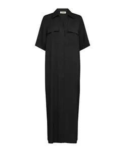 Черное платье-рубашка в стиле милитари Mos Mosh, черный