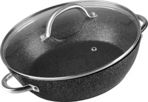 Кастрюля MagicHome Black Marble Line, мелкая, 26 см, 2800 мл, с крышкой, подходит для использования в духовке MAGICHOME