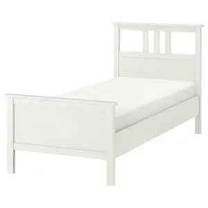 Односпальная кровать, белый лак, 90х200 см, HEMNES/LURÖY IKEA