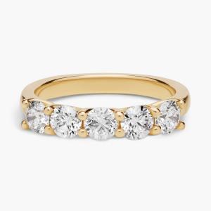 Обручальное кольцо Tessere с пятью бриллиантами из желтого золота 14 карат (1 1/2 карата) Blue Nile