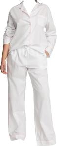 Victoria's Heritage Cotton White пижамный комплект, длинная рубашка на пуговицах и брюки, женская одежда для сна Victoria's Secret