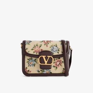 Сумка Valentino Garavani 9To5 с мелким цветочным жаккардом, коричневый / белый
