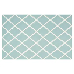 Коврик из шерсти Dhurries с решетчатым узором и четырехлистником, сотканный вручную Safavieh, мультиколор, 183x183 см