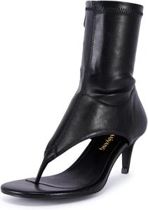 Женские сандалии-ботинки Maiyang с открытым носком, на щиколотку, с застежкой-молнией, маленький каблук, модная вечеринка, обувь для выпускного и шопинга, размеры 4-16 US, Black