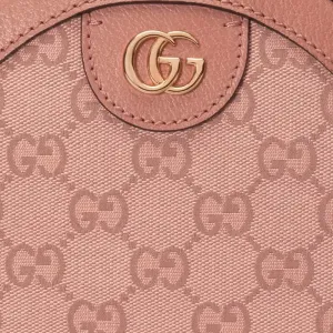 GUCCI Ophidia Canvas With Leather Round Bag, Crossbody Bag, Shoulder Bag Mini Women's Pink