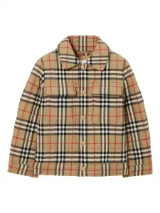 Стеганая куртка в клетку Vintage Check BURBERRY KIDS, нейтральный