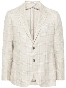 Однобортный пиджак в клетку TAGLIATORE, нейтральный