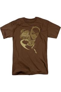 Футболка с коротким рукавом для взрослых DC Comics Flying Batgirl Gildan, цвет coffee