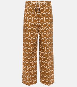 Широкие брюки из хлопкового поплина с принтом Bray S Max Mara, Tiger Eye