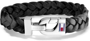 Мужской плетеный кожаный браслет Tommy Hilfiger, Black