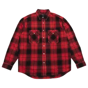 Рубашка PURPLE BRAND Plaid Flannel Long-Sleeve 'Red', красный