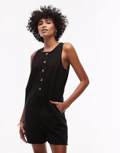 Комбинезон из твила Topshop черного цвета