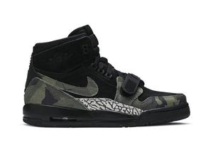 Кроссовки Air Jordan Jordan Legacy 312 GS 'Black Camo Green', черный