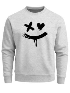 Neverless Свитшот 'Creepy Smile' в сером цвете