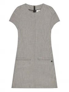 Платье в ломаную клетку Courrèges, серый
