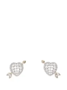 Серьги в форме сердца Swarovski, серебряный