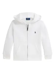 Худи на молнии Polo Ralph Lauren Kids, белый