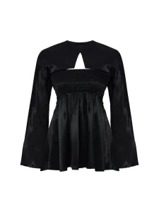 Мини-платье с длинными рукавами PCFG, черный