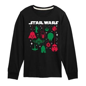 Футболка с длинным рукавом и принтом для мальчиков 8-20 Star Wars, Black