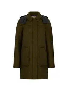 Однобортное пальто с капюшоном Moorer, зеленый