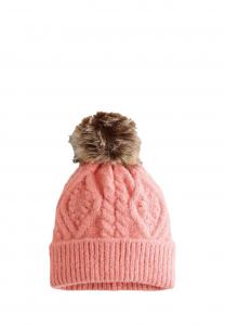 Шапка Next CABLE POM, Coral Pink/Pink