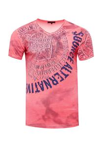 Футболка со стразами и принтом спереди RUSTY NEAL, цвет Koralle