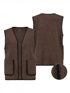Sublevel Жилет из искусственного меха темно-коричневого цвета