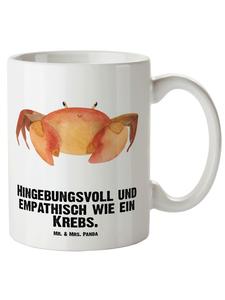 Кружка XL со знаком зодиака Рак и надписью белого цвета Mr. & Mrs. Panda