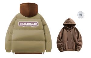 Double Dealer Пуховик Unisex, Khaki+Caramel Sweatshirt