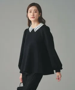 Блузка с пышной баской United Arrows, цвет Navy