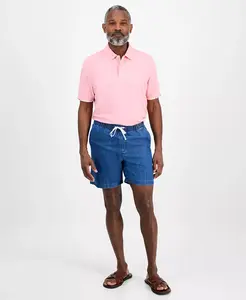 Мужские шорты из шамбре на завязках Club Room, синий