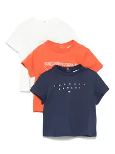 Комплект из трех футболок с логотипом Emporio Armani Kids, синий