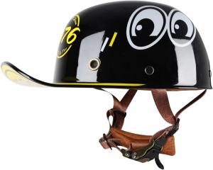 Полушлем мотоциклетный CFZWJ с принтом, черный / желтый