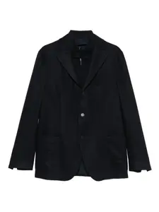 Пиджак с тремя пуговицами и накладными карманами Incotex, синий