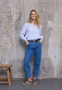 Джинсы pzlira uhw с зауженными штанинами, зауженный крой Pulz, Medium Blue Denim