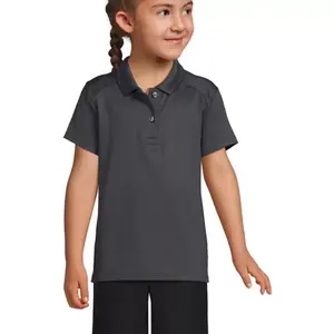 Детская поло с коротким рукавом для девочек 4-16 лет Lands' End, цвет soapstone